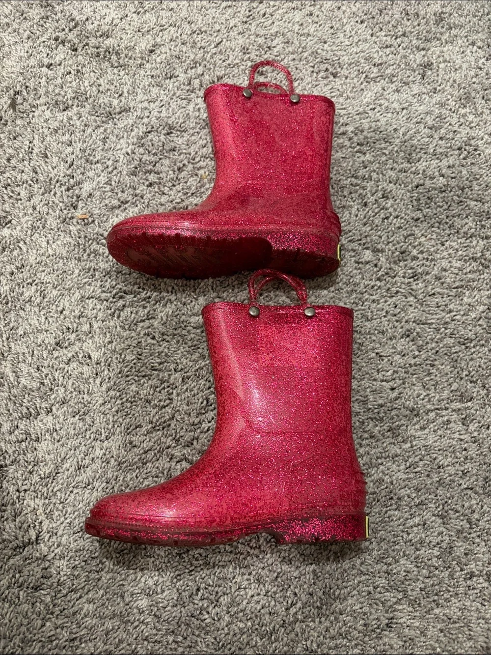 EUC Western Chief Kids Glitter Rain Boot in Hot Pink Sz 1